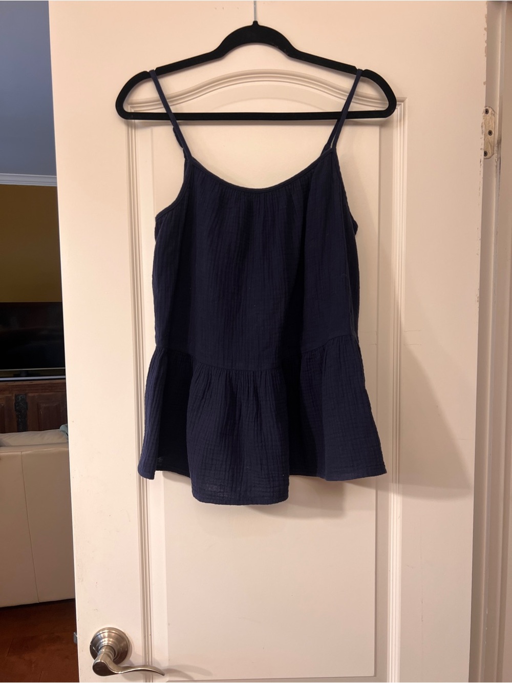 Caslon Gauze Spaghetti Strap Peplum Top - Size M